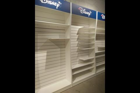 Disney Newcastle – bare shelves